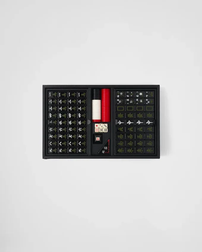 Juego de mahjong de piel Saffiano Juego de mahjong de piel Saffiano