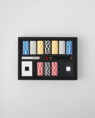 Juego de póquer de piel Saffiano