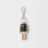 Llavero con colgante de robot de piel Saffiano Llavero con colgante de robot de piel Saffiano
