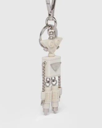 Llavero de robot en piel Saffiano