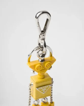 Llavero de robot en piel Saffiano