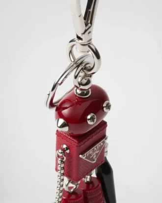 Llavero de robot en piel Saffiano