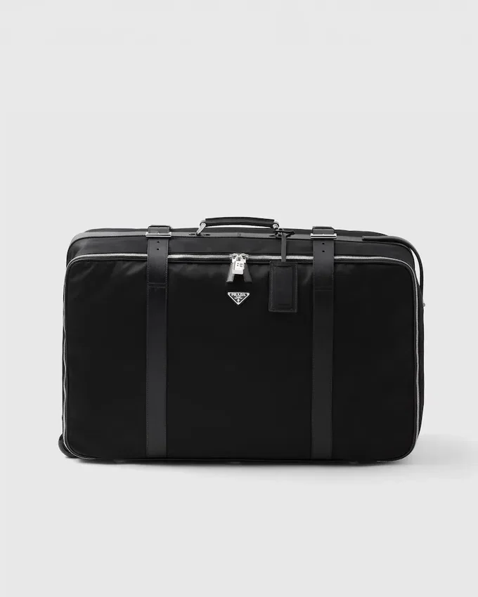 Maleta grande de Re-Nylon y piel Saffiano Maleta grande de Re-Nylon y piel Saffiano
