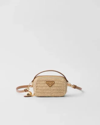Mini-bolsa de ganchillo y cuero