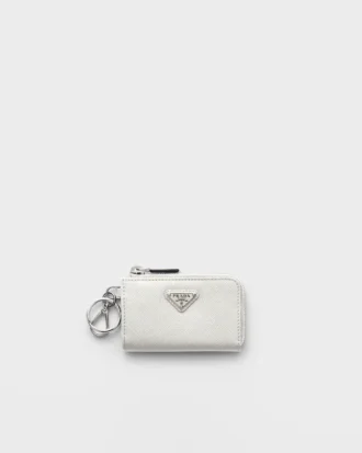 Mini bolsa de piel Saffiano con llavero