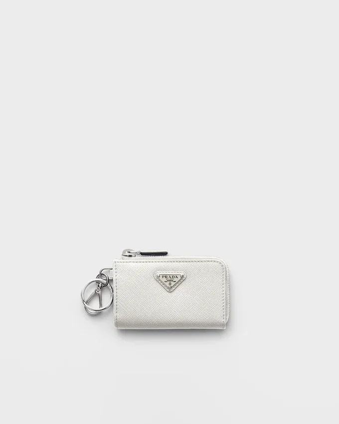 Mini bolsa de piel Saffiano con llavero Mini bolsa de piel Saffiano con llavero