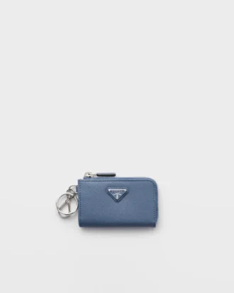 Mini bolsa de piel Saffiano con llavero