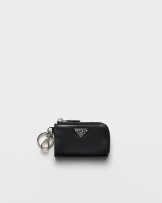 Mini bolsa de piel Saffiano con llavero