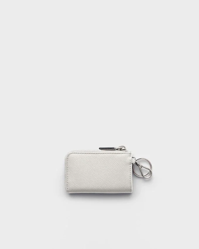 Mini bolsa de piel Saffiano con llavero Mini bolsa de piel Saffiano con llavero