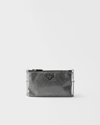 Mini bolso con tachuelas de cristal y bandolera
