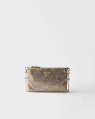 Mini bolso con tachuelas de cristal y bandolera
