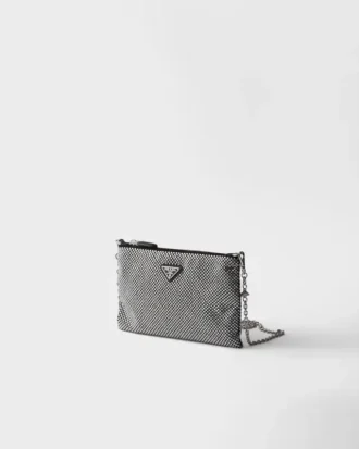 Mini bolso con tachuelas de cristal y bandolera