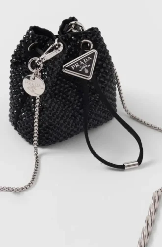 Mini bolso de satén con cristales Mini bolso de satén con cristales