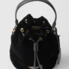 Mini bolso de terciopelo con detalles de piel napa Mini bolso de terciopelo con detalles de piel napa