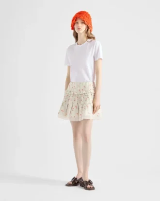 Minifalda de lino con estampado floral Minifalda de lino con estampado floral