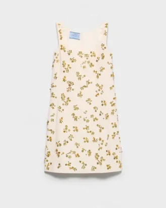 Minivestido bordado con diseño en zigzag