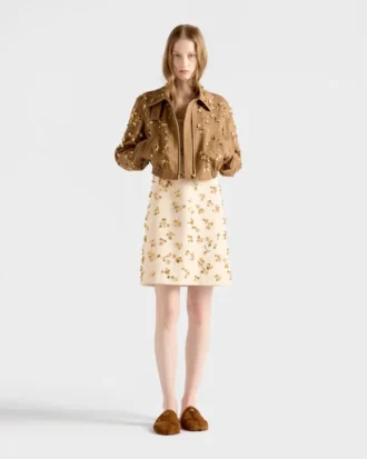 Minivestido bordado con diseño en zigzag