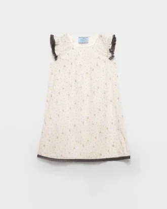 Minivestido de batista de algodón con estampado floral