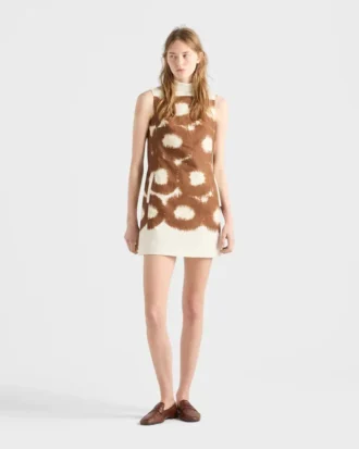 Minivestido de lona estampada