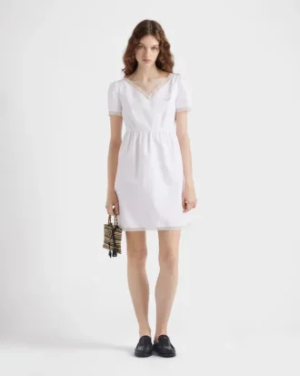 Minivestido de tela bordada de estilo vintage