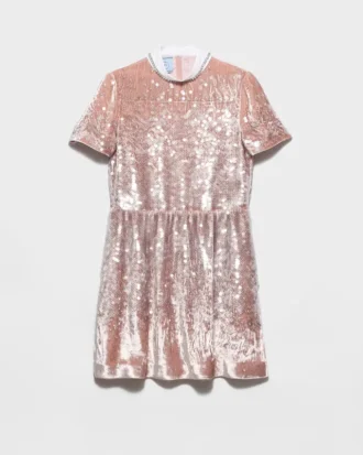 Minivestido de terciopelo con lentejuelas