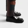 Mocasines de piel cepillada con anilla metálica Mocasines de piel cepillada con anilla metálica