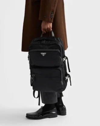 Mochila de Re-Nylon y piel Saffiano