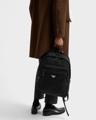 Mochila de Re-Nylon y piel Saffiano