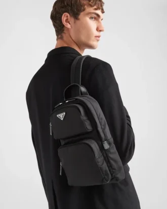 Mochila de Re-Nylon y piel Saffiano