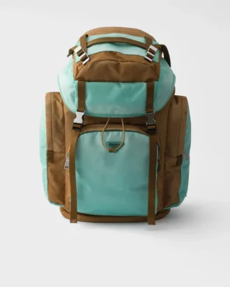 Mochila grande de Re-Nylon y piel Saffiano