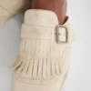 Mules de cuero con flecos Shuffle Mules de cuero con flecos Shuffle