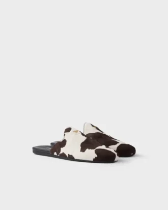 Mules de piel estampada Mules de piel estampada