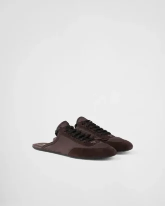 Mules de Re-Nylon y ante