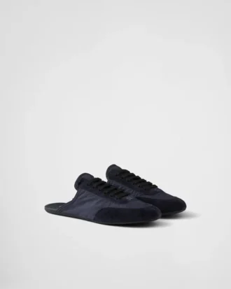 Mules de Re-Nylon y ante