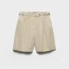 Pantalones cortos de gabardina antigua teñidos en prenda Pantalones cortos de gabardina antigua teñidos en prenda