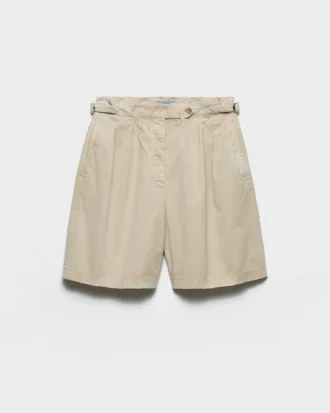 Pantalones cortos de gabardina antigua teñidos en prenda