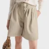 Pantalones cortos de gabardina antigua teñidos en prenda Pantalones cortos de gabardina antigua teñidos en prenda