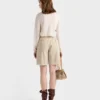 Pantalones cortos de gabardina antigua teñidos en prenda Pantalones cortos de gabardina antigua teñidos en prenda