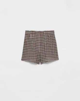 Pantalones cortos de georgette a cuadros