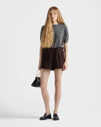 Pantalones cortos de lana Chevron