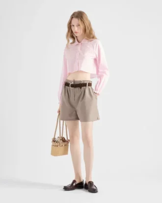 Pantalones cortos de lana Mouliné