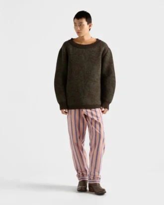 Pantalones de algodón a rayas