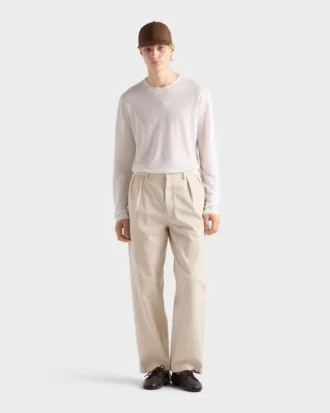 Pantalones de algodón de pierna ancha