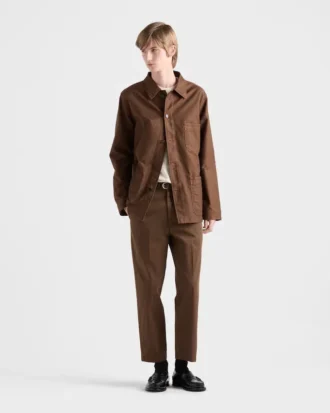 Pantalones de gabardina de algodón