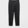 Pantalones de gabardina de lana con alfiler Pantalones de gabardina de lana con alfiler