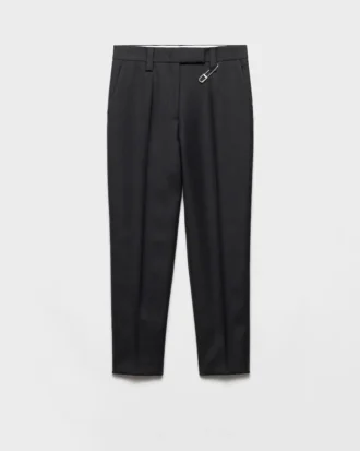 Pantalones de gabardina de lana con alfiler