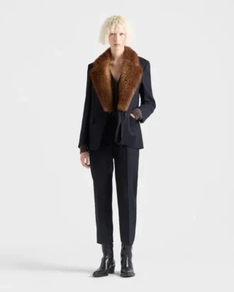 Pantalones de lana con costura rush