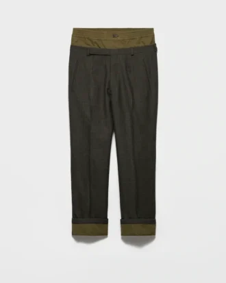 Pantalones de lana con detalles de algodón