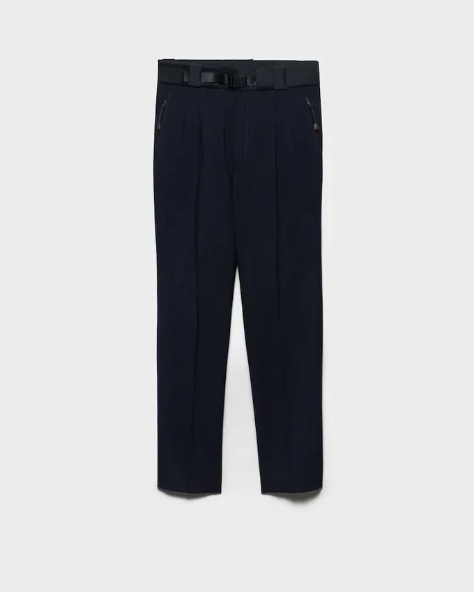 Pantalones de lana con detalles técnicos Pantalones de lana con detalles técnicos