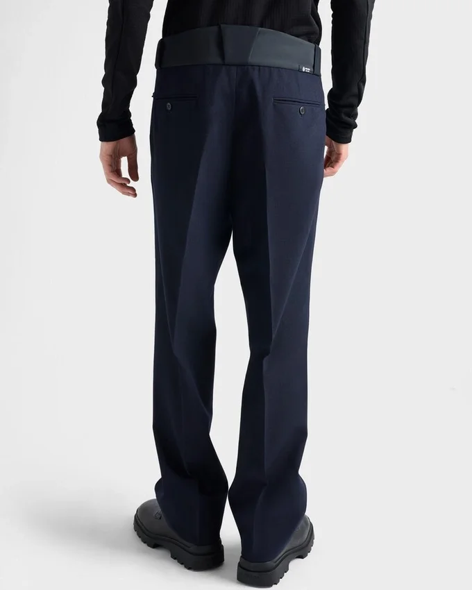 Pantalones de lana con detalles técnicos Pantalones de lana con detalles técnicos